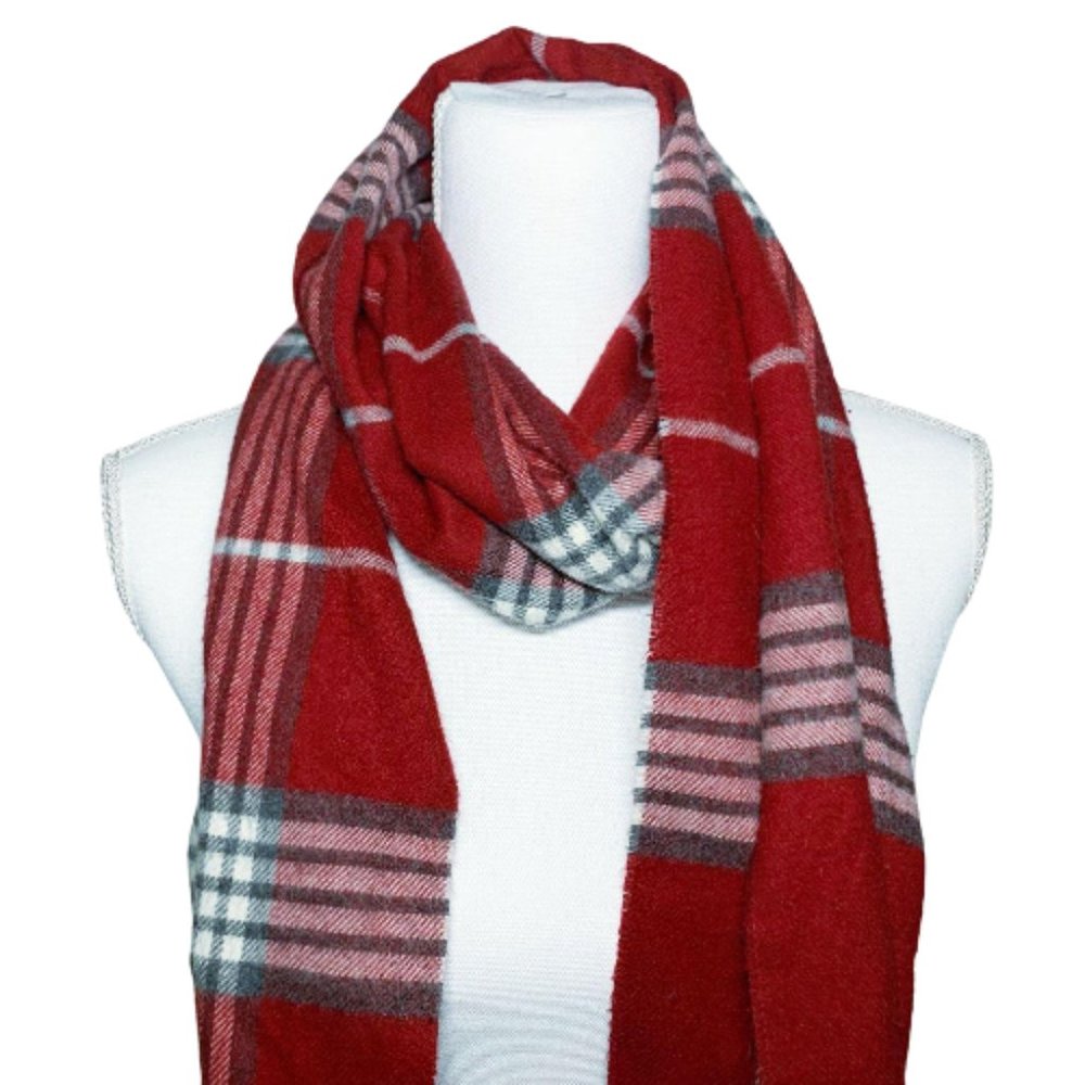 Red Plaid Academia Scarf